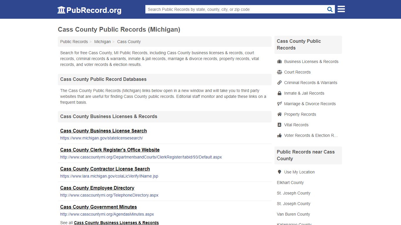 Free Cass County Public Records (Michigan Public Records)